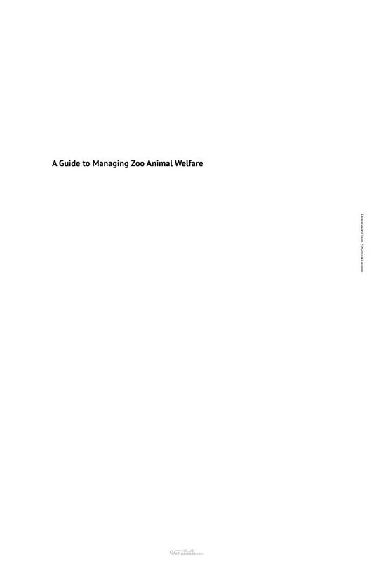 Look Inside sample page 2 - A Guide To Managing Zoo Animal Welfare A Behavioral Approach
