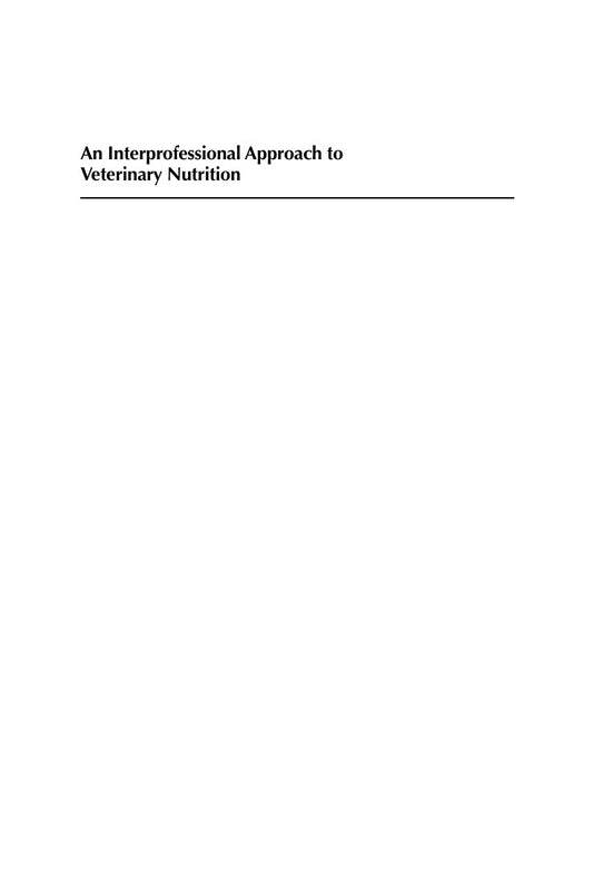 Look Inside sample page 2 - An Interprofessional Approach To Veterinary Nutrition