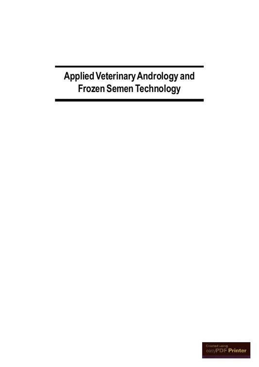 Look Inside sample page 2 - Applied Veterinary Andrology And Frozen Semen Technology