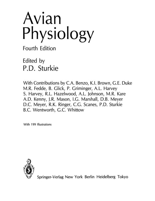 Look Inside sample page 2 - Avian Physiology 4Th Edition