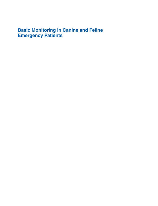 Look Inside sample page 2 - Basic Monitoring In Canine And Feline Emergency Patients
