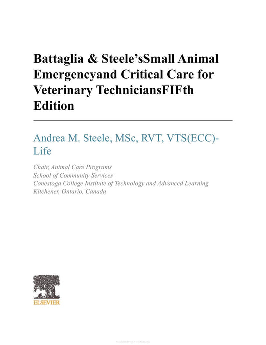 Look Inside sample page 2 - Battaglia & Steele's Small Animal Emergency and Critical Care for Veterinary Technicians 5th