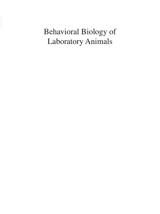 Look Inside sample page 2 - Behavioral Biology Of Laboratory Animal