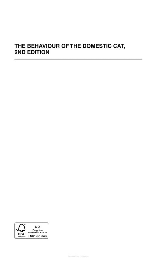 Look Inside sample page 2 - Behaviour Of The Domestic Cat 2Nd Edition