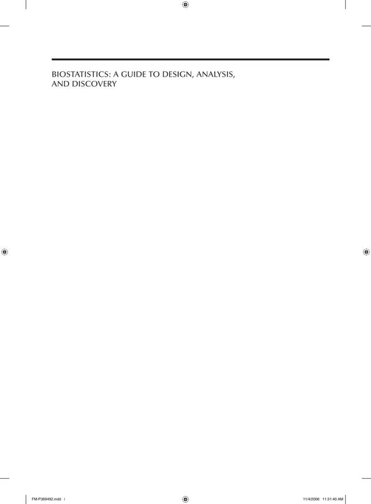 Look Inside sample page 2 - Biostatistics A Guide To Design Analysis And Discovery 2nd Edition