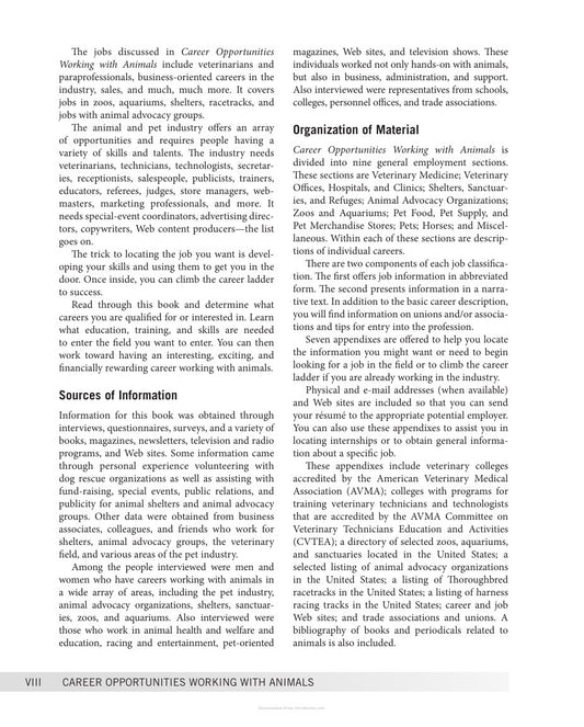 Look Inside page 9 - Career Opportunities Working With Animals