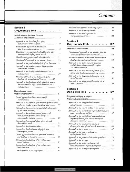 Look Inside page 6 - Color Atlas Of Surgical Approach To The Bones And Joints Of The Dog And Cat