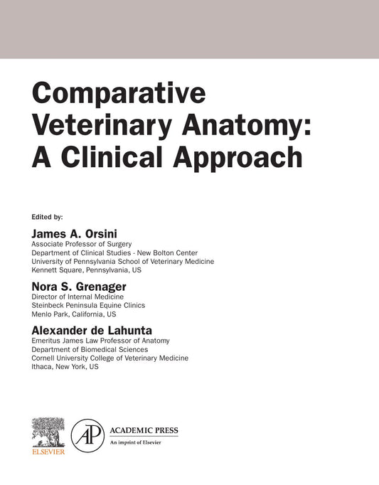Look Inside page 4 - Comparative Veterinary Anatomy A Clinical Approach