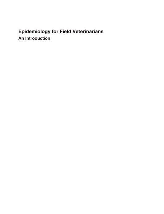 Look Inside sample page 2 - Epidemiology For Field Veterinarians An Introduction