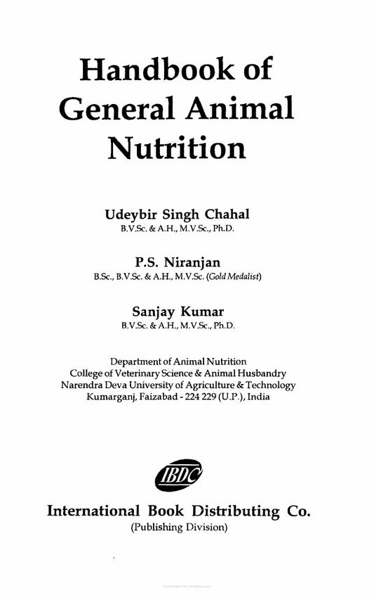 Look Inside sample page 2 - Handbook Of General Animal Nutrition