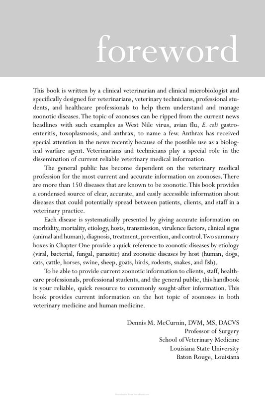 Look Inside page 3 - Handbook Of Zoonoses Identification And Prevention