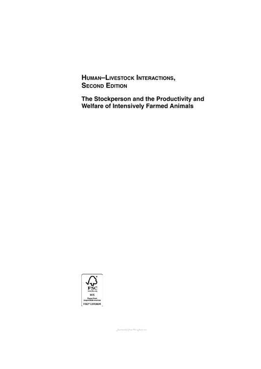 Look Inside sample page 2 - Human Livestock Interactions 2nd Edition