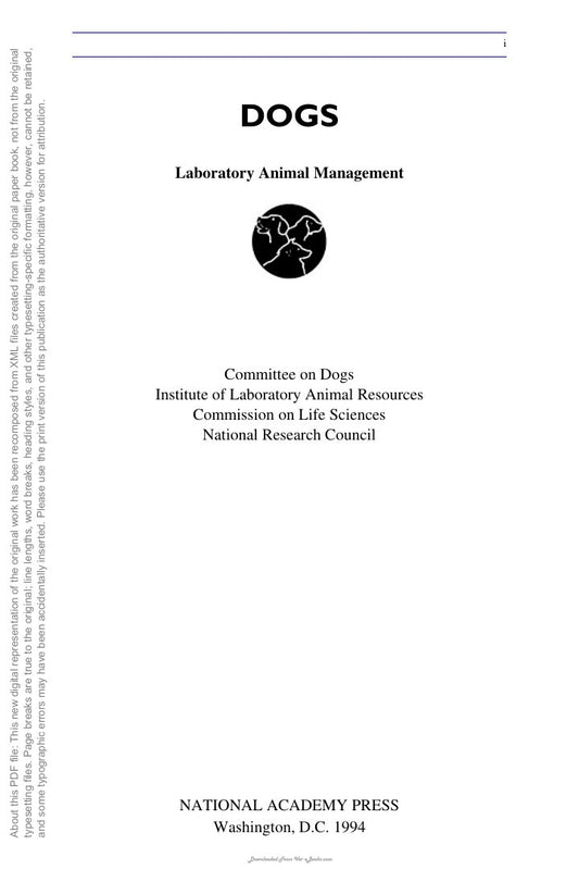 Look Inside sample page 2 - Laboratory Animal Management Dogs