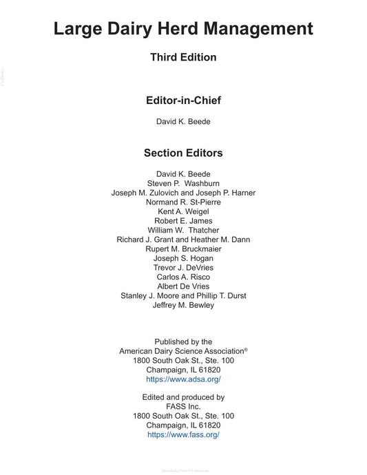 Look Inside sample page 2 - Large Dairy Herd Management 3Rd Edition