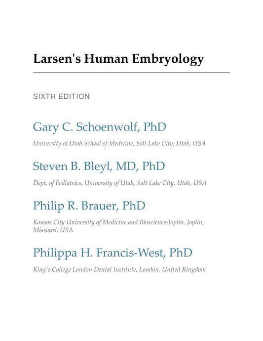 Look Inside sample page - Larsens Human Embryology 6Th Edition