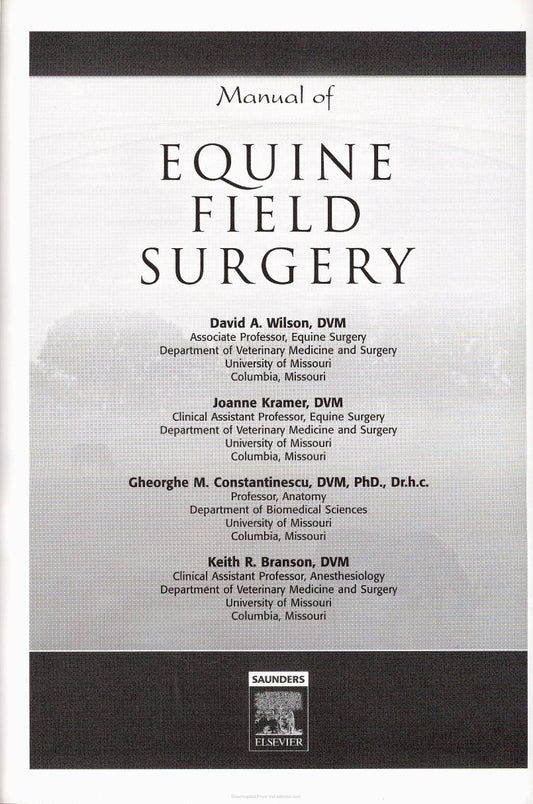 Look Inside page 2 - Manual Of Equine Field Surgery