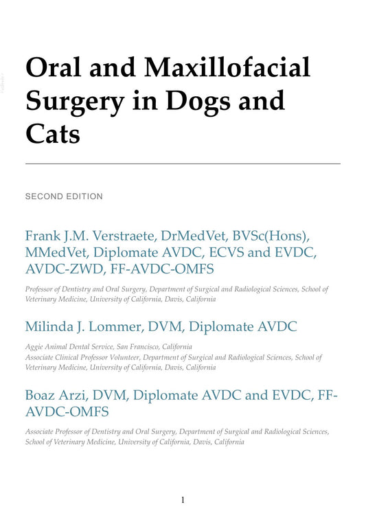Look Inside sample page 2 - Oral And Maxillofacial Surgery In Dogs And Cats 2Nd Edition