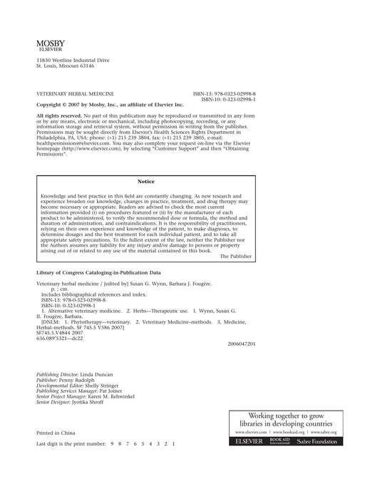 Veterinary Herbal Medicine