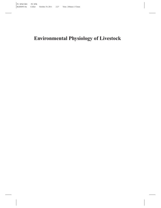 Environmental Physiology Of Livestock