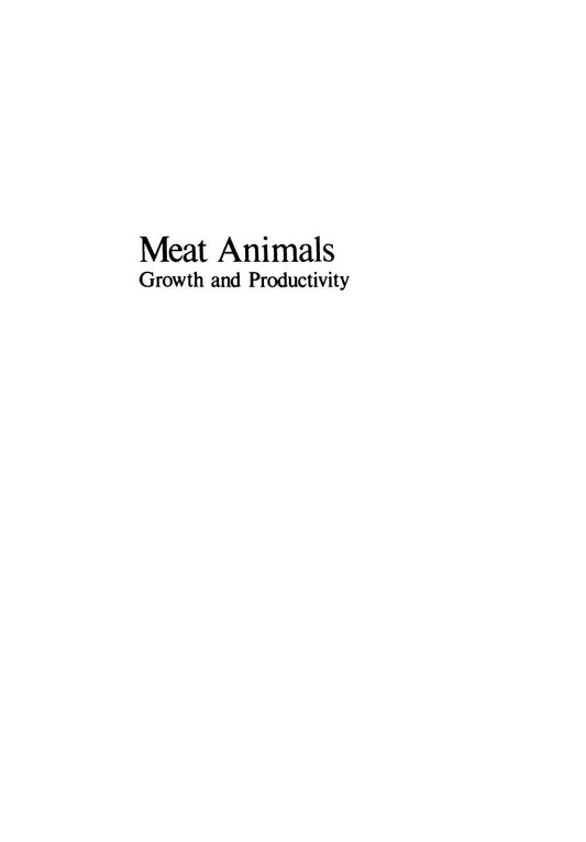 Meat Animal Growth And Productivity