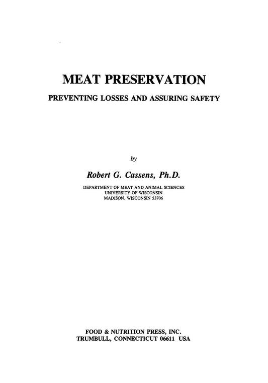 Meat Preservation Preventing Losses And Assuring Safety