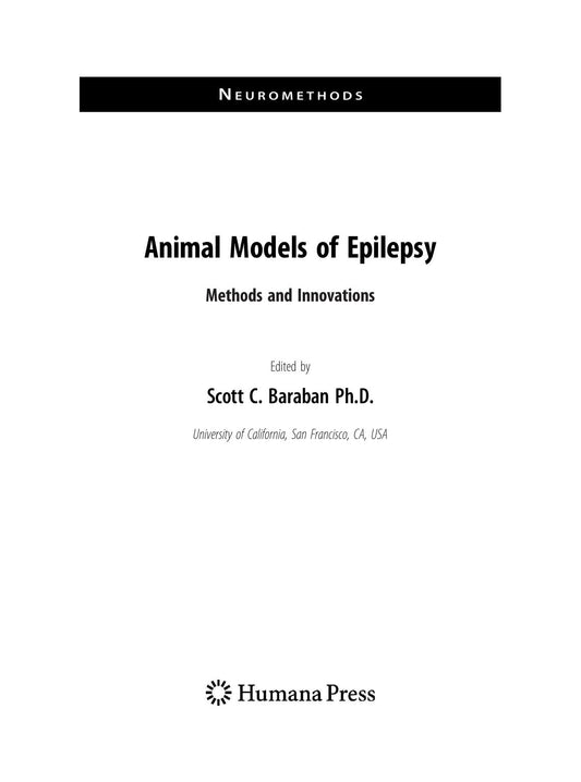 Animal Models Of Epilepsy Methods And Innovations