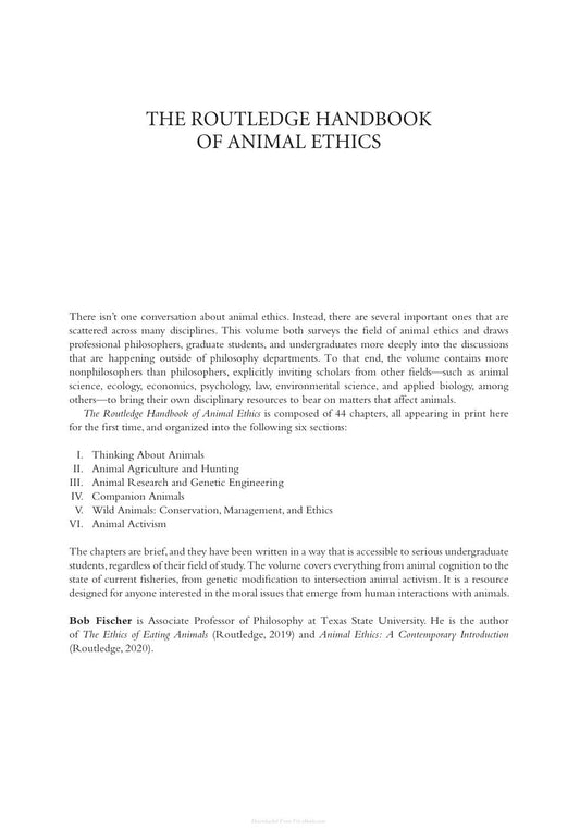 Routledge Handbook Of Animal Ethics