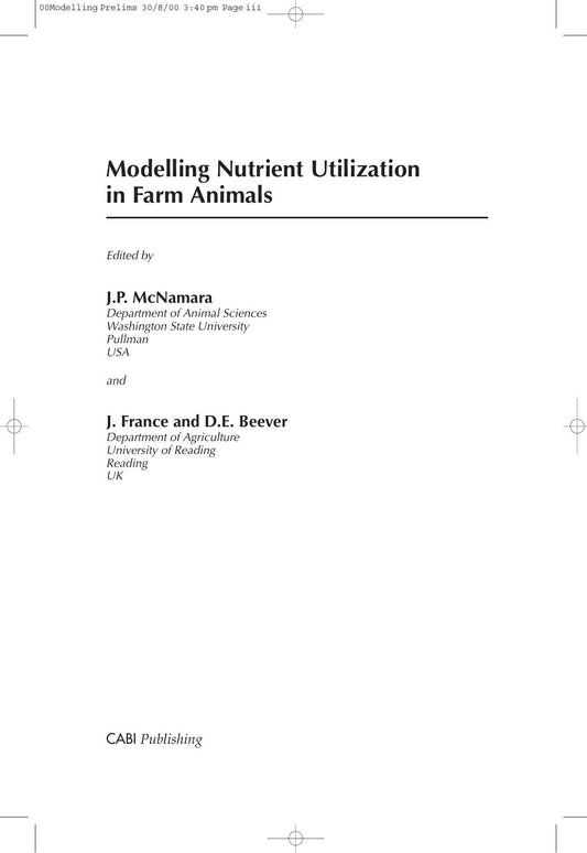 Modelling Nutrient Utilization In Farm Animals