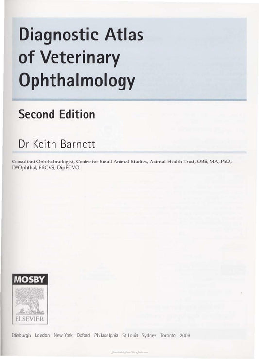 Diagnostic Atlas Of Veterinary Ophthalmology