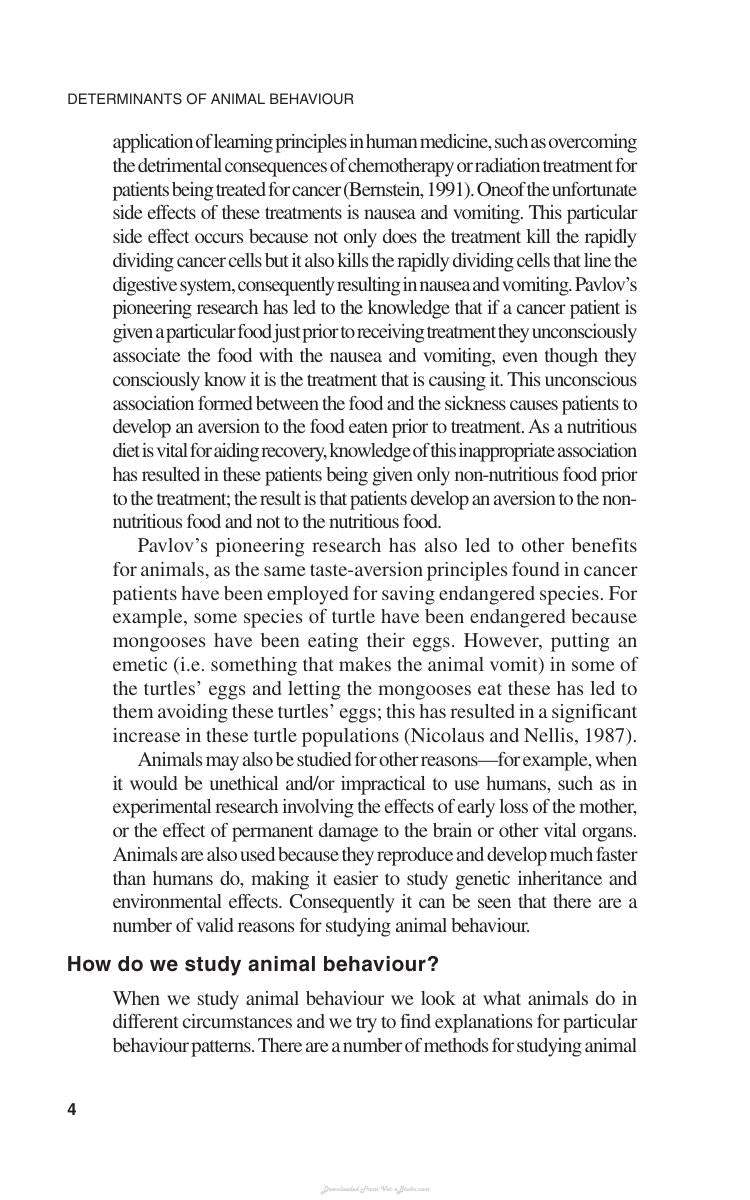 Determinants Of Animal Behaviour
