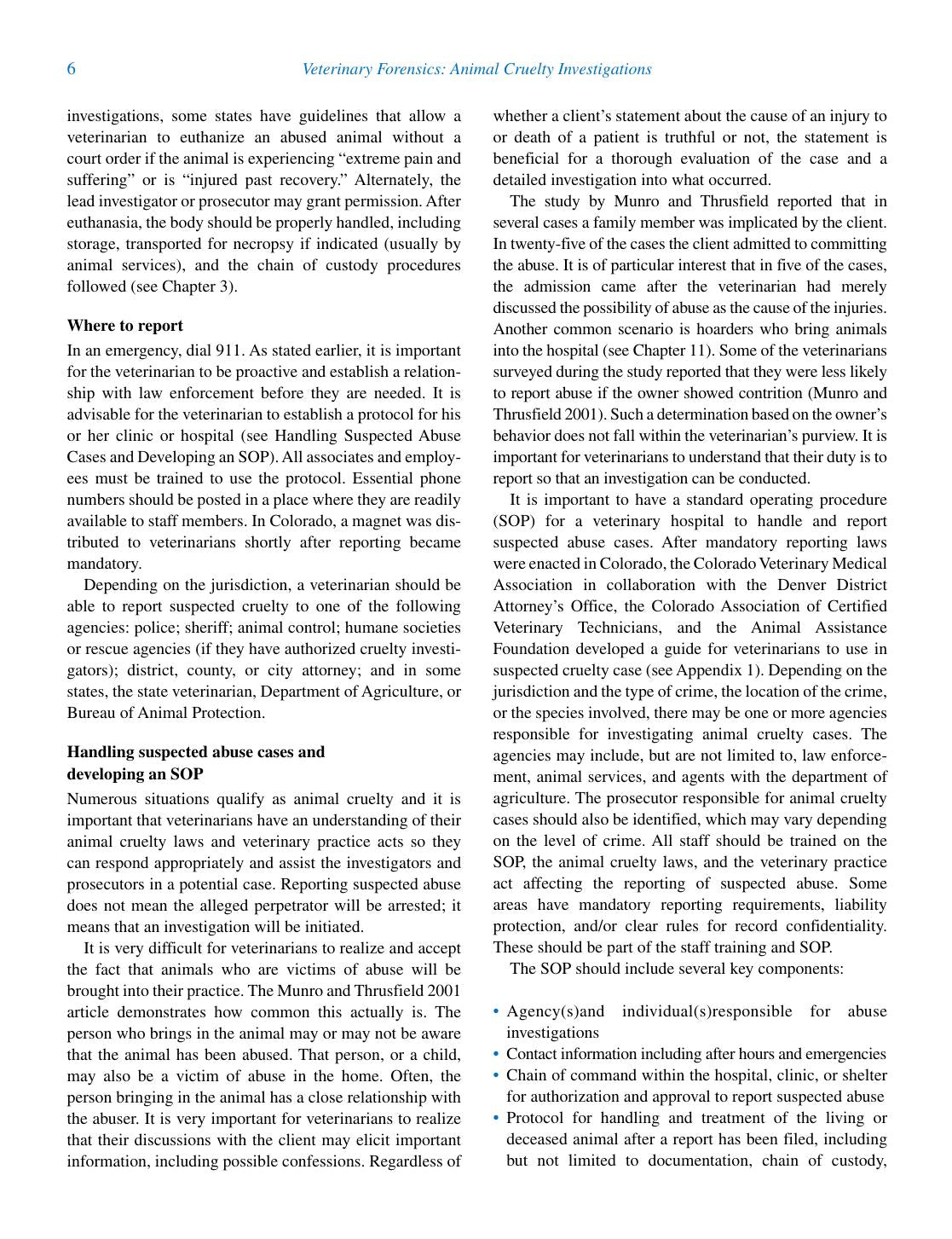 Veterinary Forensics Animal Cruelty Investigations