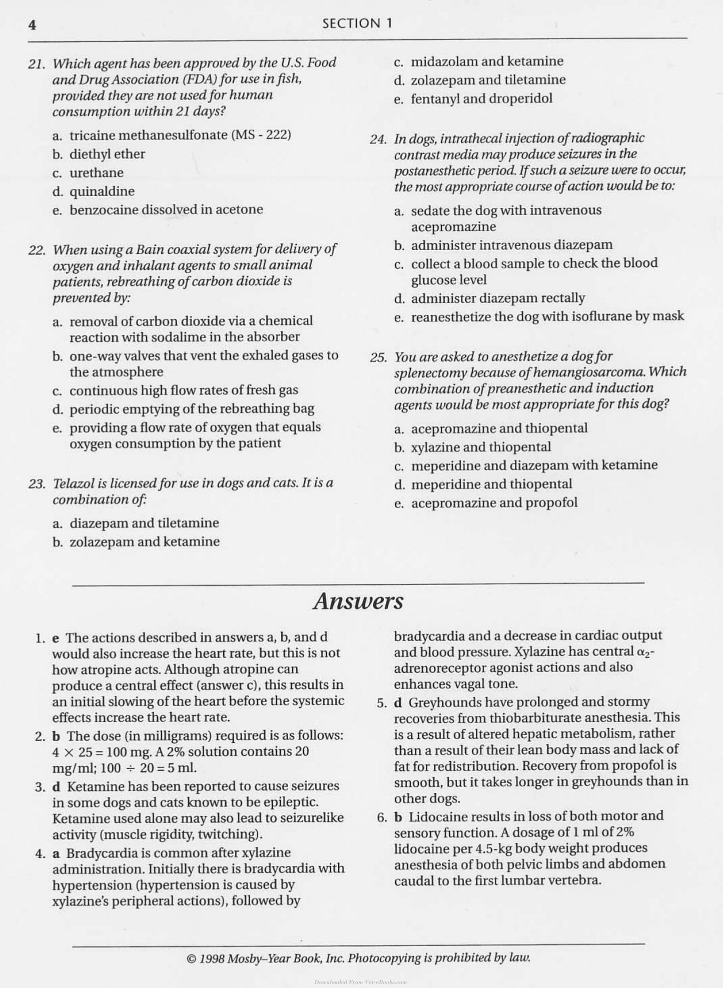 Mosbys Review Questions And Answers For Veterinary Boards Small Animal Medicine And Surgery 2Nd Edition