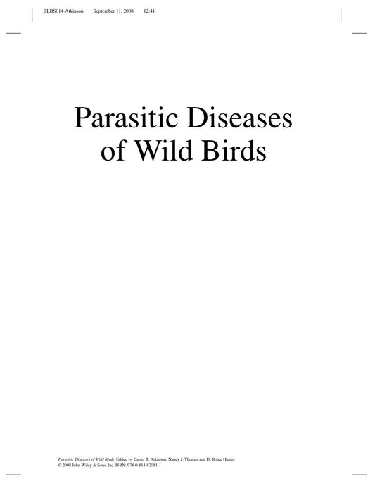 Look Inside sample page 2 - Parasitic Diseases Of Wild Birds