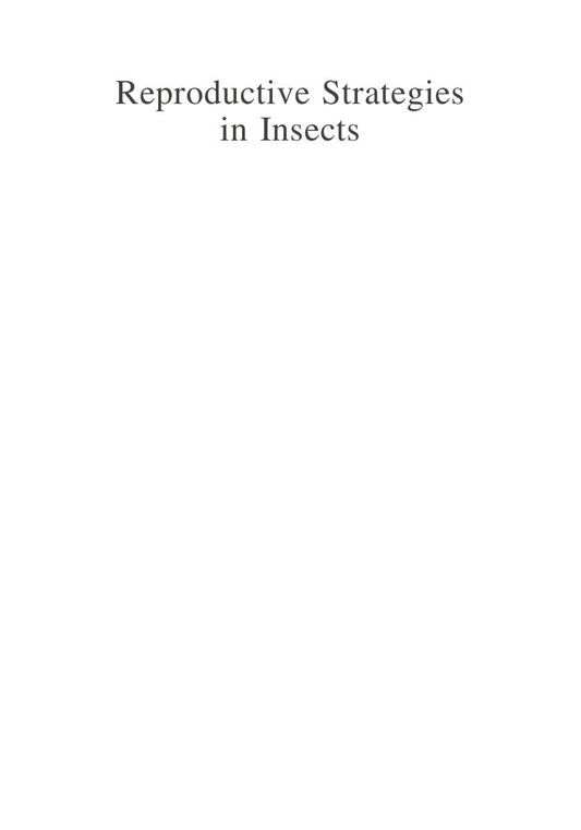 Look Inside sample page 2 - Reproductive Strategies In Insects