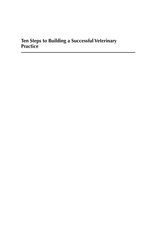 Look Inside sample page - Ten Steps To Building A Successful Veterinary Practice