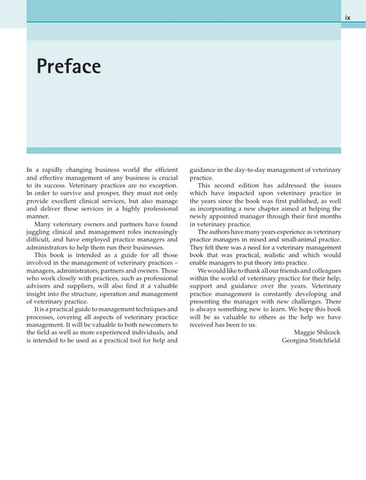 Look Inside page 2 - Veterinary Practice Management A Practical Guide