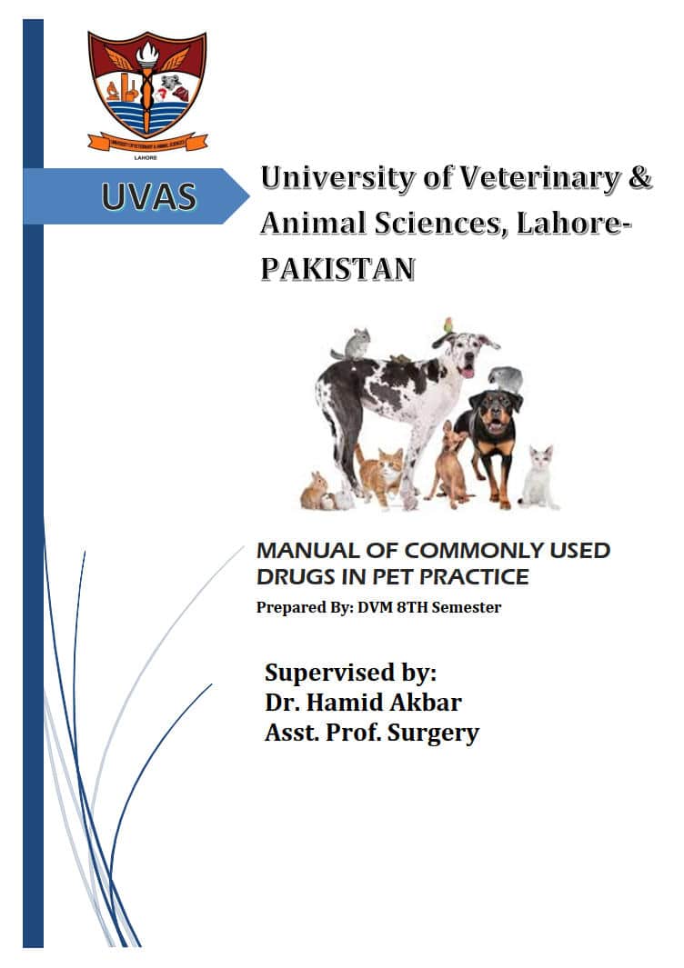Manual Of Commonly Used Drugs In Pet Practice