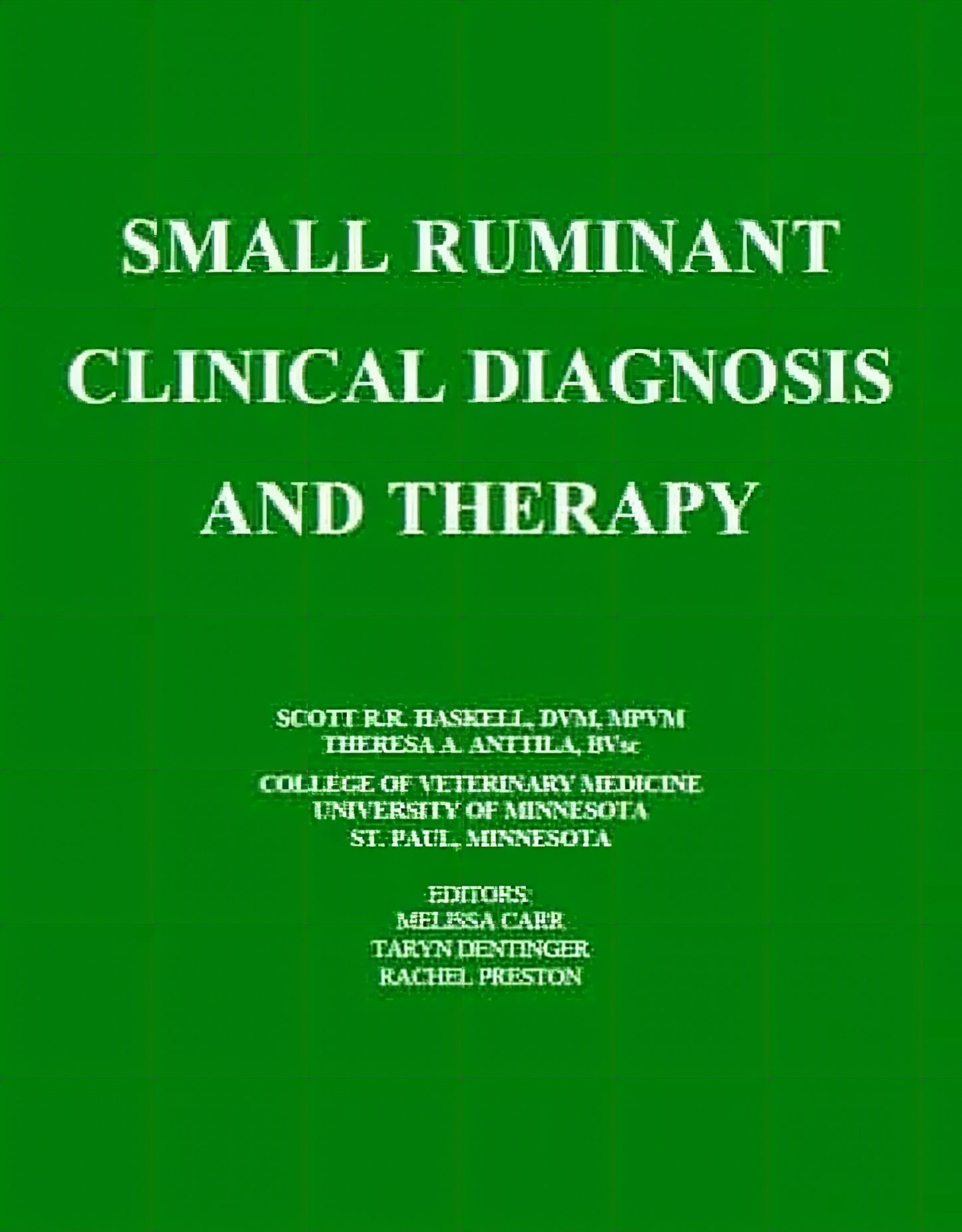 Small Ruminant Clinical Diagnosis And Therapy