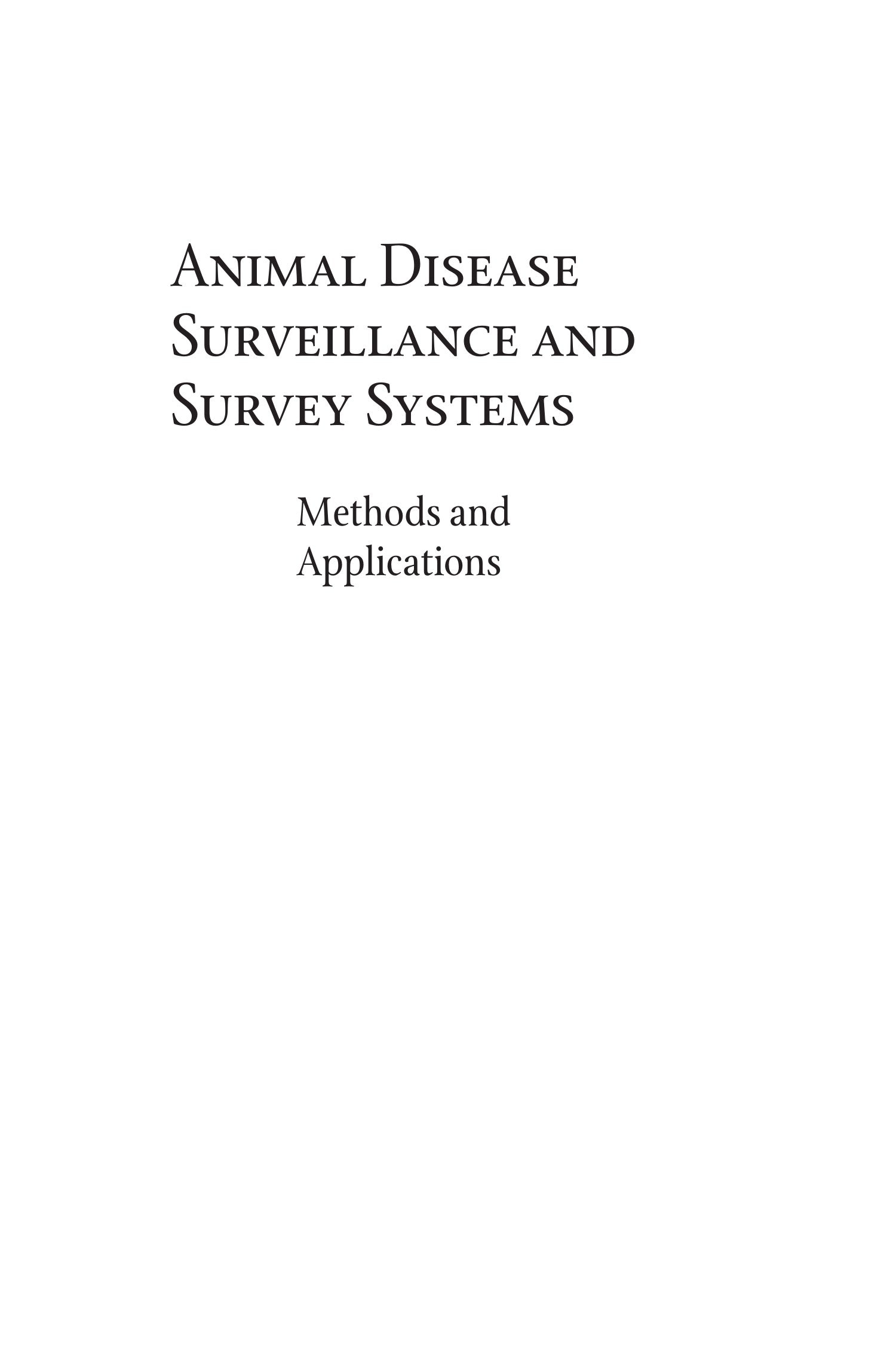 Animal Disease Surveillance And Survey Systems Methods And Applications