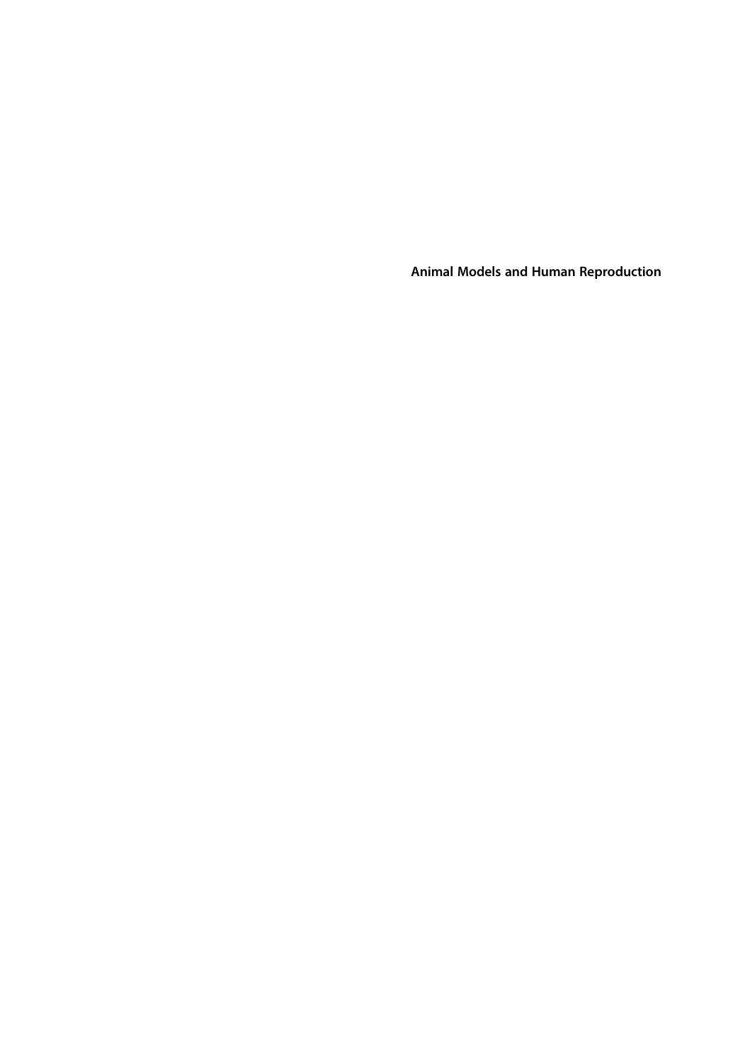 Animal Models and Human Reproduction