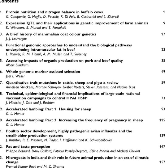 Animal Science Reviews 2010