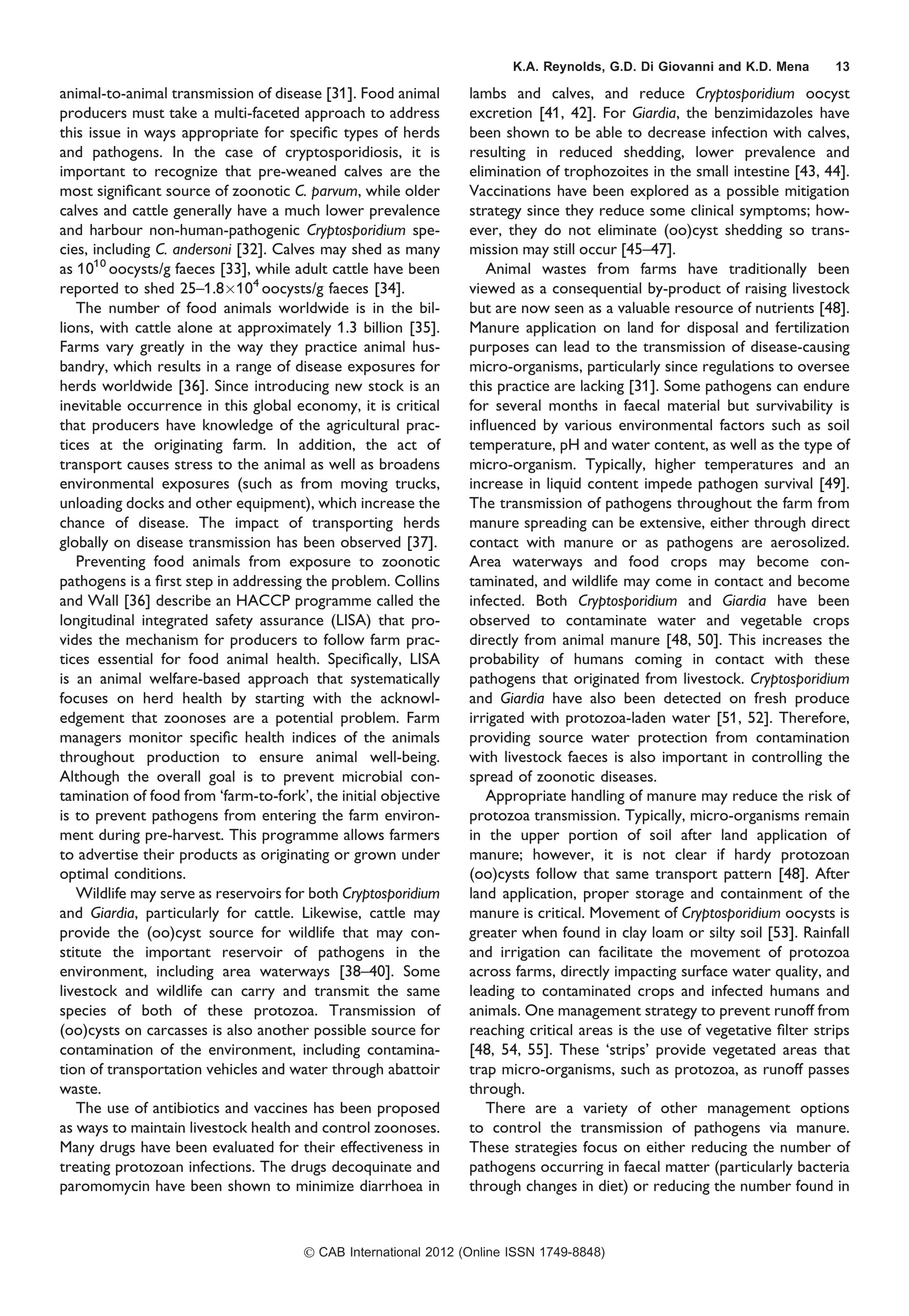Animal Science Reviews 2012