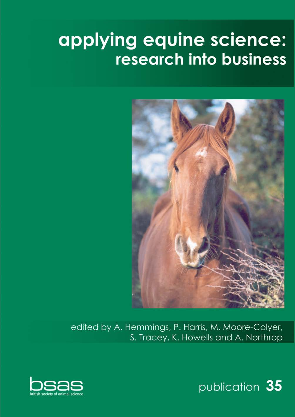 Applying Equine Science: Research into Business — authentic book cover
