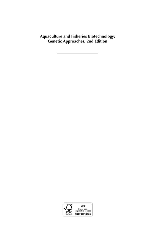 Aquaculture And Fisheries Biotechnology Genetic Approaches