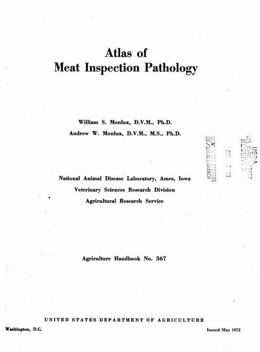 Atlas Of Meat Inspection Pathology