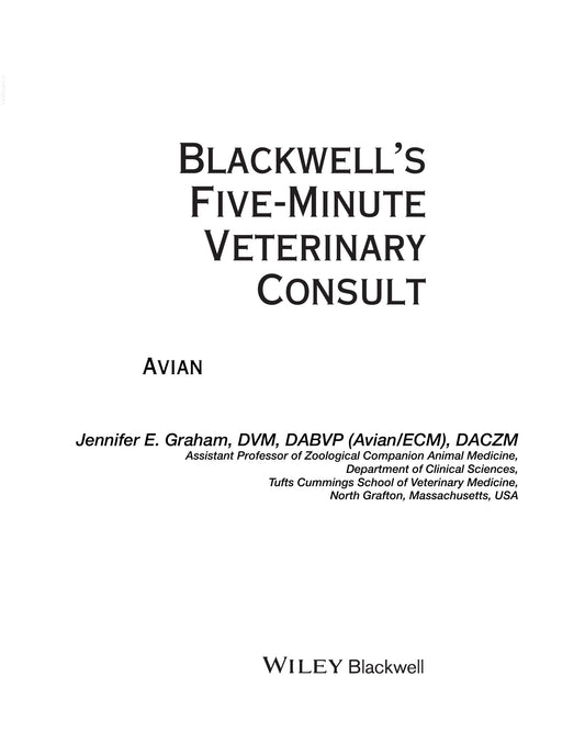 Blackwells Five Minute Veterinary Consult Avian