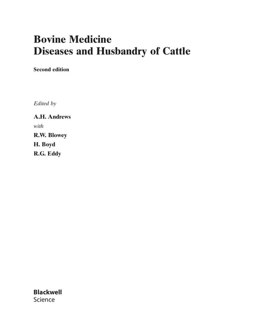 Bovine Medicine Diseases And Husbandry Of Cattle 2Nd Edition