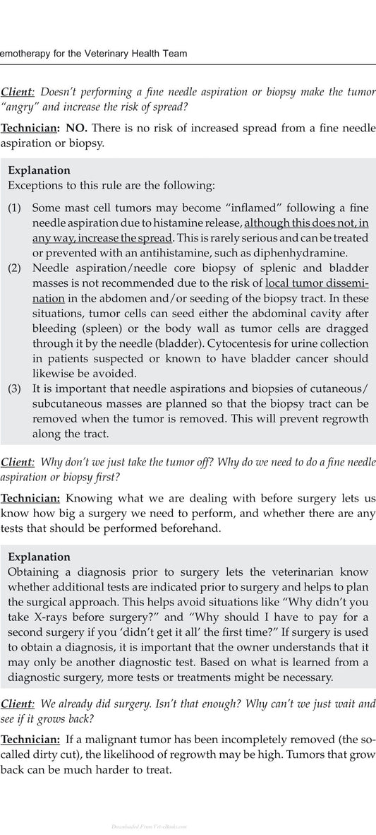 Cancer Chemotherapy For The Veterinary Health Team