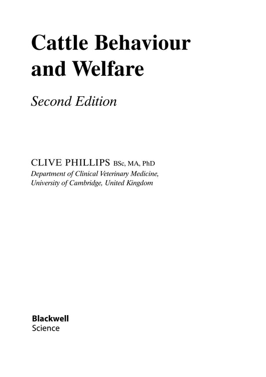 Cattle Behaviour And Welfare 2Nd Edition