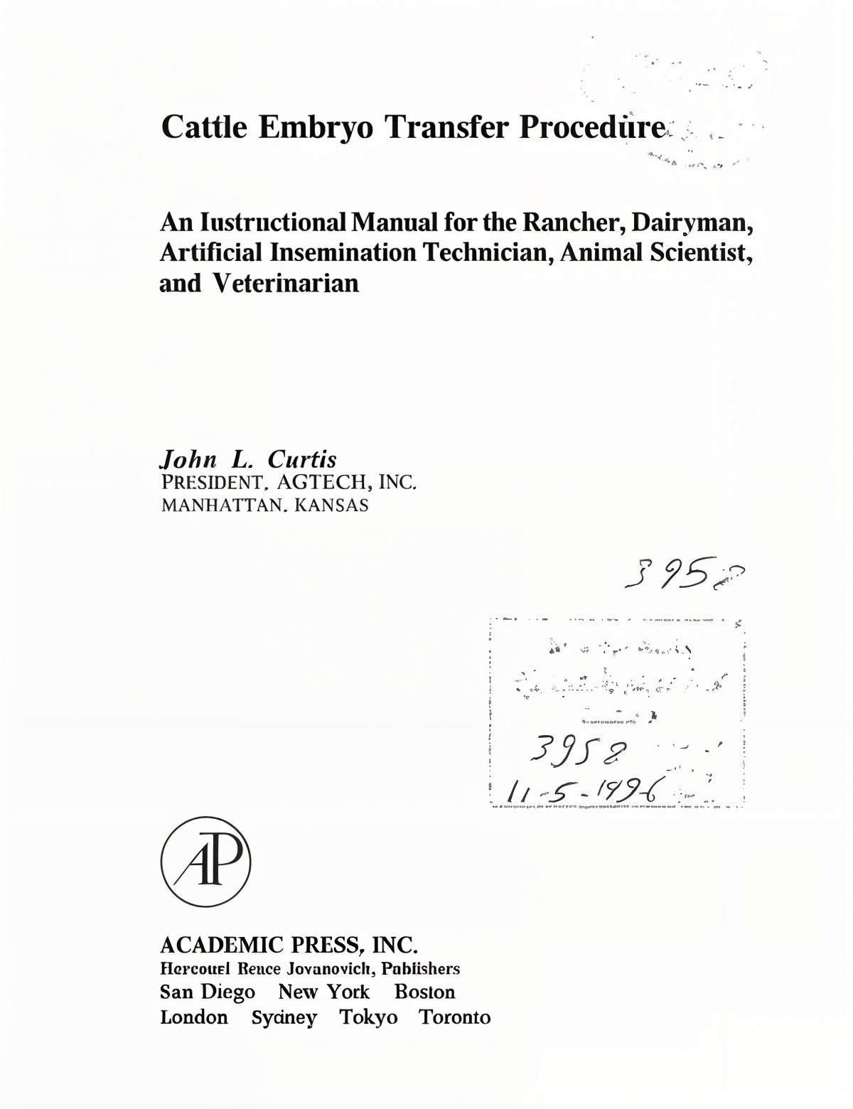 Cattle Embryo Transfer Procedure